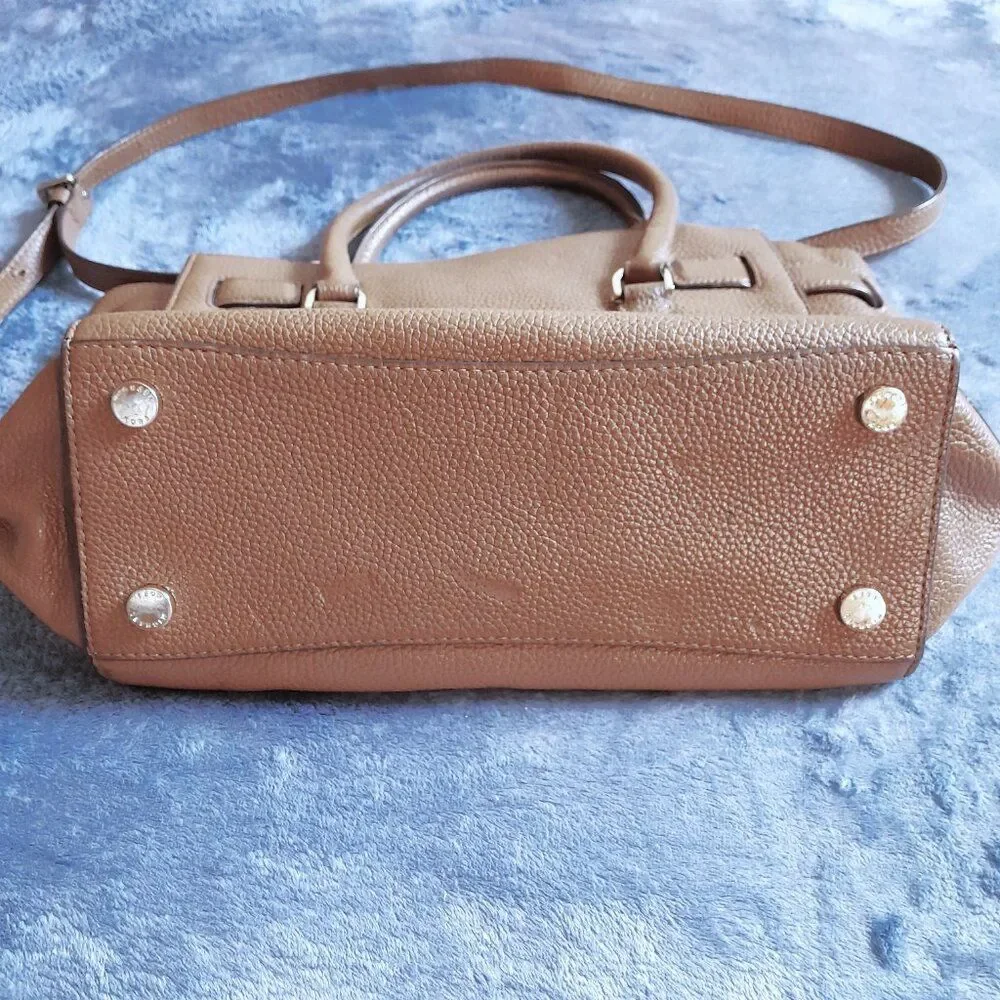 Michael Kors Women’s Brown Crossbody Leather Bag with Lock and Key